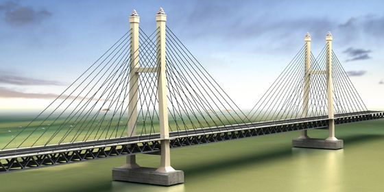 cheap Custom Cable-Stayed Steel Bridge / Steel Suspension / Steel Truss Bridge