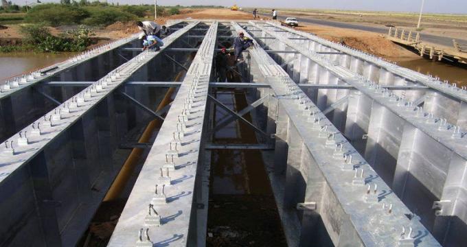 Permanent Deck Steel Girder Bridge Highway With hot-dip galvanized